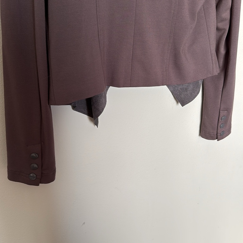 Kut from the Kloth Faux Leather Jacket Grey/Brown Sz Large Women’s EUC - Picture 9 of 12